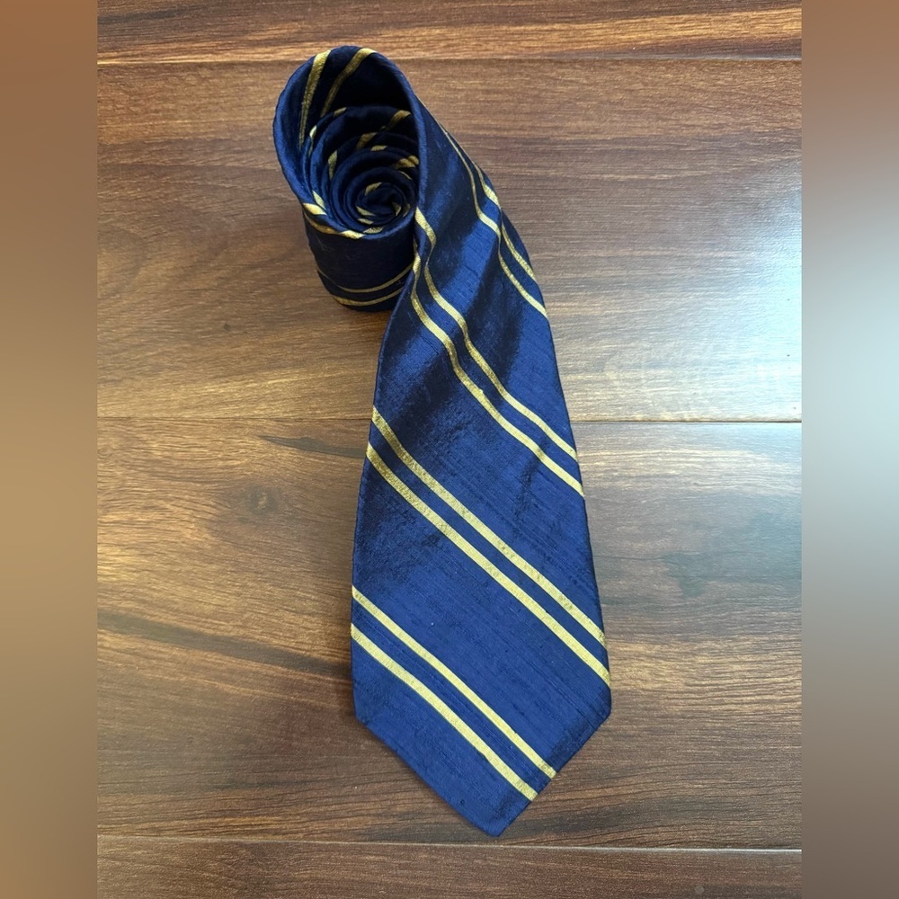 Brooks Brothers Blue and Gold Striped Tie